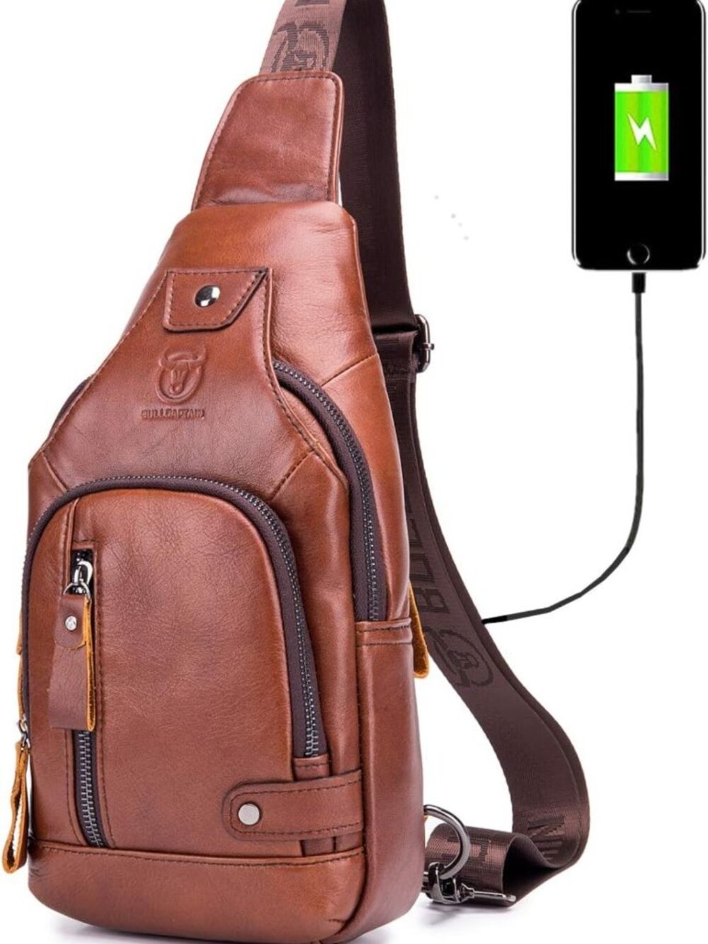 Genuine Leather Sling Bag for Men | Stylish Crossbody Backpack | Durable